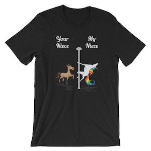 Jouw nichtje Mijn nichtje jij mij Paaldansen Eenhoorn T-shirt Unisex Mannen Vrouwen Kinderen Valentijnsdag Verjaardag Kerstcadeau voor oom en tante