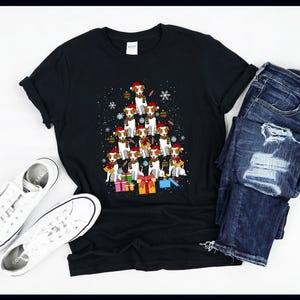 Jack Russell Terrier-kerstboom | Grappige hond | Kersthonden | Kerstmanhond | Cadeau hondenliefhebber | T-shirt | Tanktop | Sweater | Hoodie