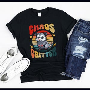 Funny Possum Shirt Chaos Critter T Shirt for Animal Lovers, Opossum Lover Tee, Cute Possum Graphic Tee for Women and Men Gift Idea