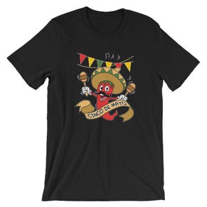 Camiseta Cinco De Mayo Red Chili UNISEX Fiesta Sombrero Camisa Mexican Chilli Pepper Presente
