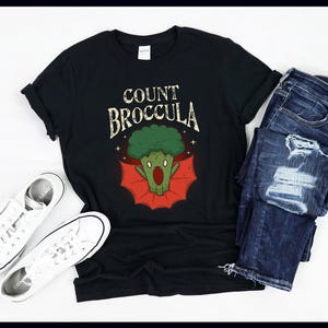 Halloween vegano / Conte Broccula / Costume divertente da amante dei vampiri con i broccoli / Vegetariano / Verdura / Maglietta / Canotta / Felpa / Felpa con cappuccio