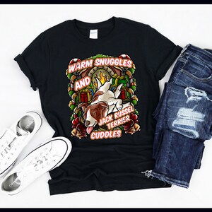 Warme knuffels en Jack Russell Terrier-knuffels hond kerst | T-shirt | Tanktop | Sweater | Hoodie