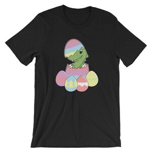 イースターエッグ恐竜Tシャツ ユニセックス 面白いベビー恐竜T-Rex恐竜イースターシャツ 男女兼用 面白い恐竜好きのイースターギフト