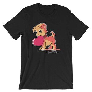 Jugendliebe Shirt | Welpen Valentinstag T-Shirt UNISEX Süßer Hundeliebhaber Valentinstag Geschenk für Sie und Ihn