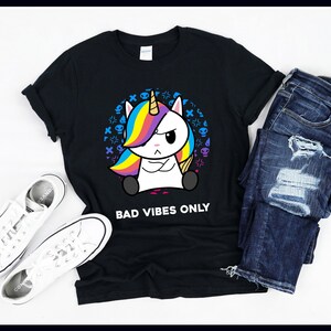 Bad Vibes Only | Funny Unicorn | Unicorns | Gothic Emo Gift | T-Shirt | Tank Top | Sweatshirt | Hoodie