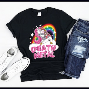 Death Metal | Pink Unicorn | Guitar | Unicorns | Rock Music Band | Guitarist | Heavy Metal | T-Shirt | Tank Top | Sweatshirt | Hoodie
