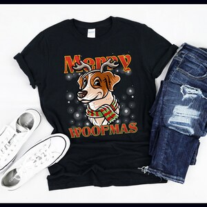 Merry Woofmas Jack Russell Terrier Reindeer Dog Christmas | T-shirt | Tanktop | Sweater | Hoodie