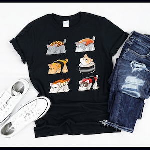Sushi Cat Shirt | Kittens In Sushi Rolls | Funny Japanese Food Gift For Cat Lovers | T-Shirt | Tank Top | Sweatshirt | Hoodie