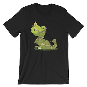 Tree Rex T-Shirt Funny Tyrannosaurus Dinosaur T-Rex Christmas Tree Tee Shirt Unisex Women Men Kids Holiday Gift Idea