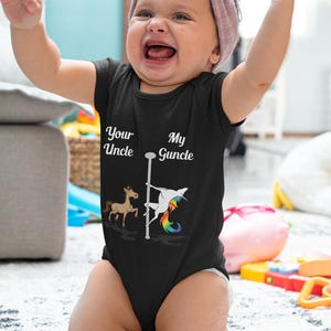 Your Uncle My Guncle Baby Outfits Funny Unicorn Infant Baby Bodysuit Uncle Nephew Niece Gift Baby Birthday Gift Baby Shower Funny