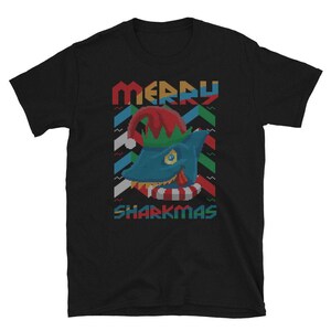 メリーシャークマス フィッシュ サンタクロース クリスマスシャツ - 売れ筋トレンドのサメのアグリーセーター - 男女兼用長袖グラフィックスウェットシャツ