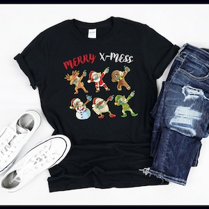 Merry X-Mess 2020 / Dabbing Babbo Natale Elfo Rudolph Pupazzo di neve Rotolo di carta igienica / Maschera per il viso / T-shirt / Canotta / Felpa / Felpa con cappuccio