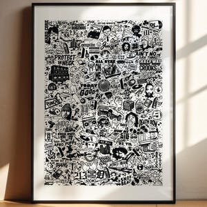 HIP HOP DOODLES / hip hop print / wall art hip hop / hip hop poster / hip hop art / 90s hip hop print / classic hip hop print / hip hop gift