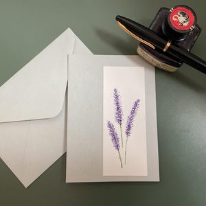 handgemalte A6 Aquarellklappkarte „Lavendel“ mit Briefumschlag