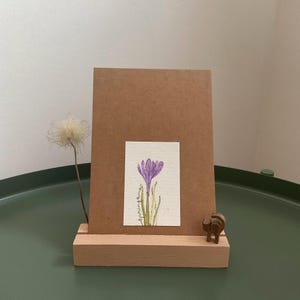 handgemalte A6 Aquarellpostkarte "lila Krokus - springtime"