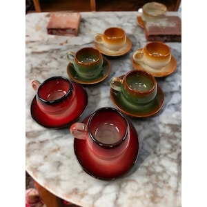 Colorful Ceramic Tea Cup Set: Gradient Glazed Drinkware, Modern Gift