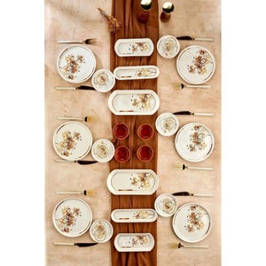 Elegant Gold Luxe Ceramic Breakfast Set – 22-Piece Wish Tree Design for Stylish Dining