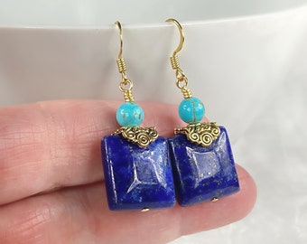 Lapis and Turquoise Earrings