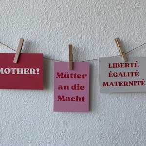 Postales Feminismo Maternidad Día de la Madre Empoderamiento