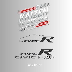 Car Decal, Car Vinyl Decal, Window Decal, Personalized, Custom Stickers, Name Decal, Vinyl, Decal, Civic, Type R, Civic Type R