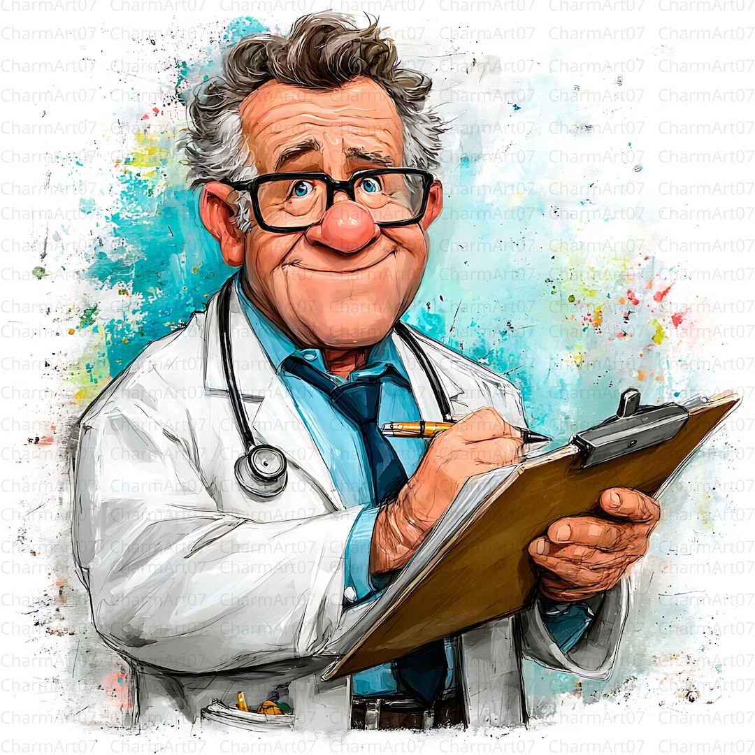 Quirky Doctor Clip Art Bundle: Watercolor Style, Scrapbook & Journal ...