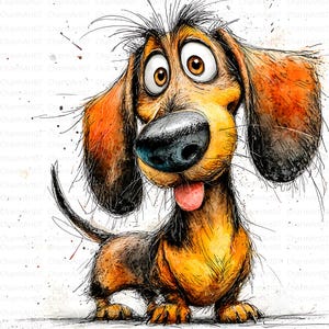 25 Dachshund dog clipart, Cute Wiener Dog Art, Printable Watercolor clipart, High Quality JPGs, Digital download, Paper craft, junk journal