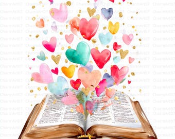 Bible Clipart Bundle, 16 Watercolor Holy Books, Papercraft (Digital Download) JPG