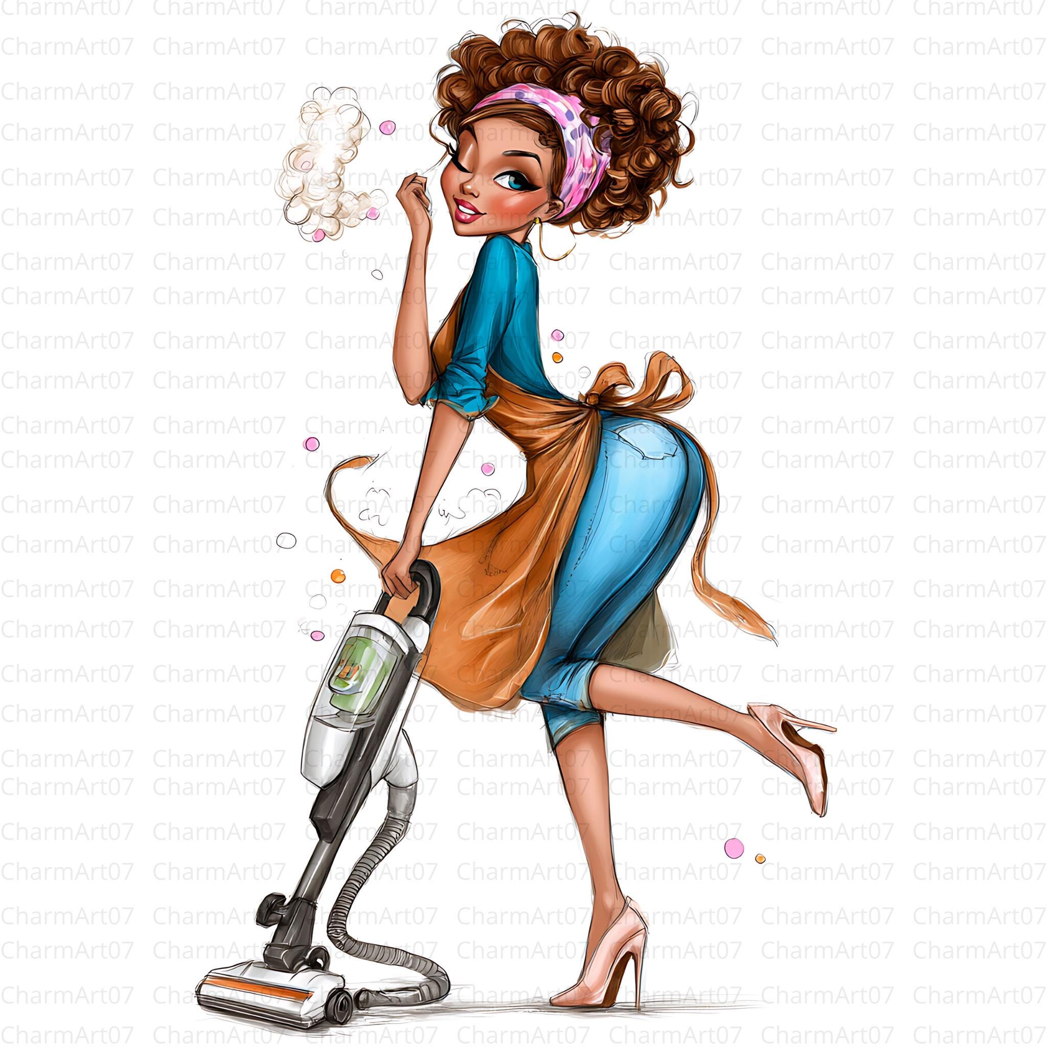 Cleaning lady clipart - Etsy Österreich, image size:2048x2048