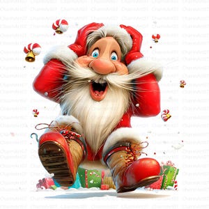 Quirky Santa Clipart Bundle, 20 Funny Christmas Santa, High Res Watercolor Clipart JPGs, Junk Journaling, Scrapbook,Crafts, Digital Download