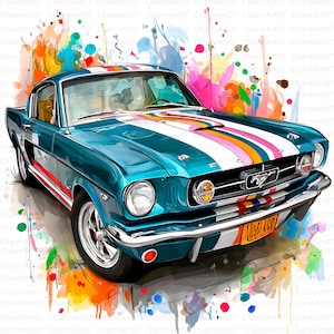 16 Vintage car clipart bundle, retro car, 1970s muscle car,70&#39;s 80&#39;s Cars, Vintage American Car Images, High-Quality JPGs,  paper craft