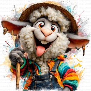 Watercolor Sheep Clip Art Bundle: Quirky Farm Animals (Digital Download JPGs)