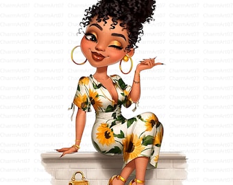 Black Girl Clipart Bundle: Watercolor Afro Graphics (Digital Download, JPGs, Commercial Use OKAY