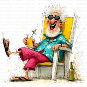 Funny Summer Spunky Grandpa Old Men Clip Art, 30 old man clipart, whimsical old clipart, Quirky Funny Grandpa, High-Quality JPG,Junk Journal