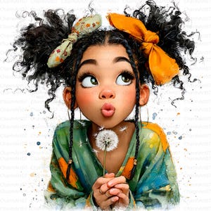20 Quirky Dandelion Girl Clipart bundle, watercolor dandelion clipart, dandelion clipart, JPG, Junk Journal, Scrapbook, Card Making, crafts