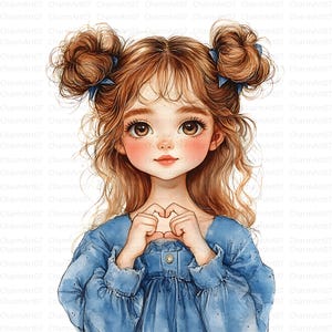 17 schrullig blonde Mädchen Clipart, Jeans Mädchen Clipart, hochauflösende JPGs in Aquarell, Junk Journaling, Scrapbooking, Kartenherstellung, digitaler Download