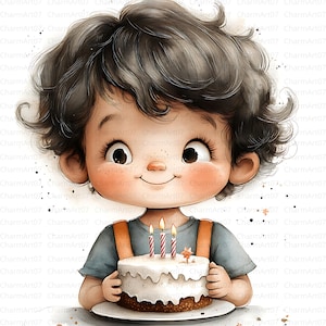 14 originelle Geburtstagstorte Clipart, Geburtstag Clipart, Clipart, druckbare Aquarelldatei, hochwertige JPGs, Junk Journal Papiermodelle