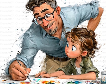 Lot de 28 cliparts aquarelle professeur drôle : 28 graphiques scolaires (téléchargement numérique JPG)