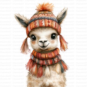 20 Llama Baby Clipart, Llama for Nursery, Printable Watercolor clipart, High Quality JPGs, Digital download, High resolution, Paper craft