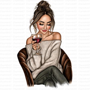 Woman Sitting in Wine Glass - Etsy