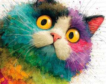 Whimsical Cat Watercolor Clipart: 20 Kitten Illustrations (Digital Download JPGs)