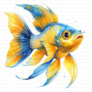 26 Fish Clipart, Colorful Fish Clip Art, Fishing High Quality JPGs, Goldfish Images, Nautical Art, Digital Download, Journal, Commercial Use