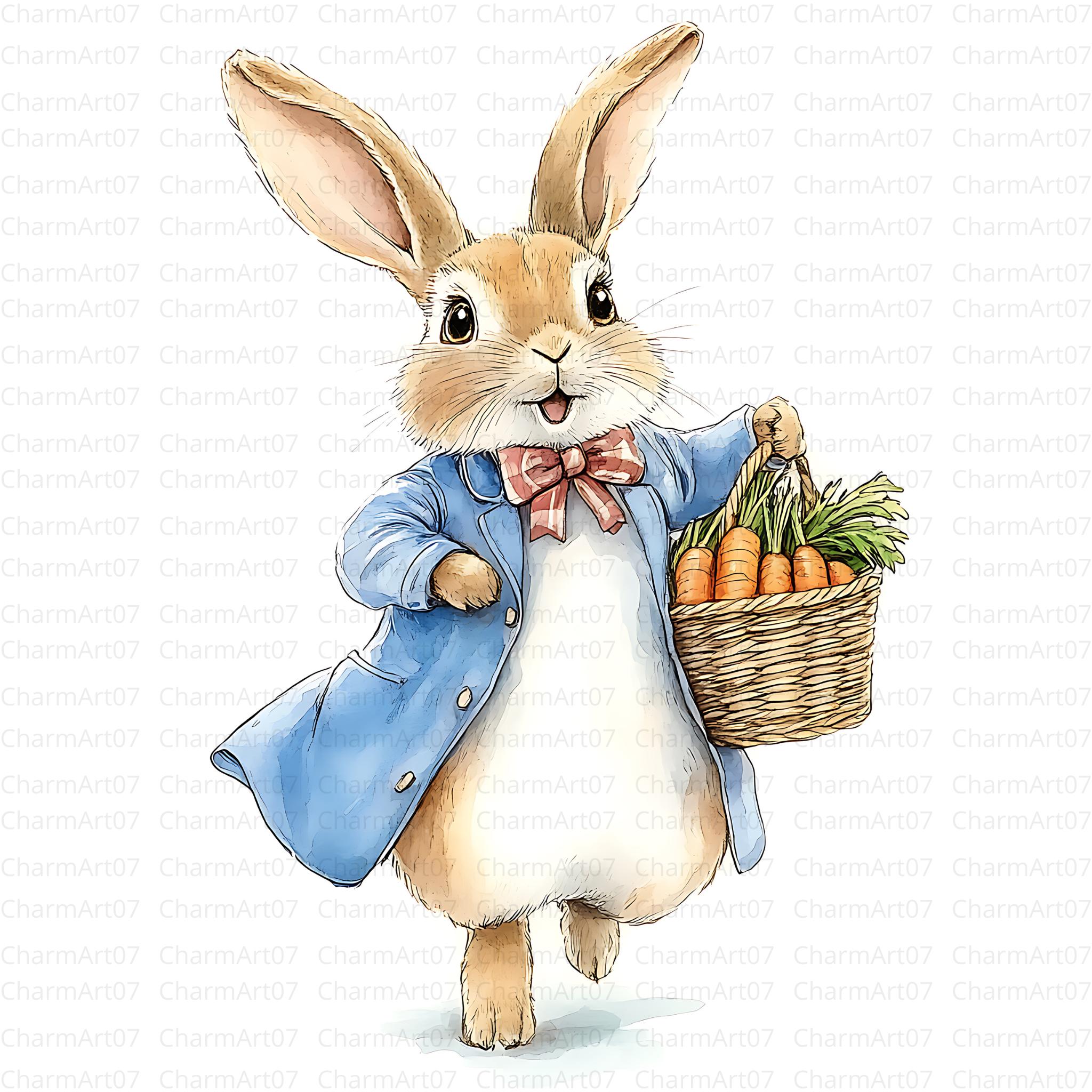 Peter Rabbit Watercolour Animation Peter Rabbit Watercolor Clipart, Beatrix Potter Style (digital Download ...