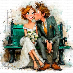 18 Cute Wedding Couple Clip Art bundle, Bride And Groom Printable Images, boho wedding clipart, Love Couple Marriage Scrapbooking, Crafts