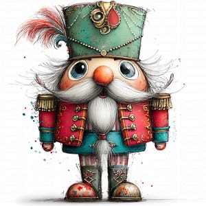 38 cliparts casse-noisettes de Noël fantaisistes : graphiques de Noël amusants JPG