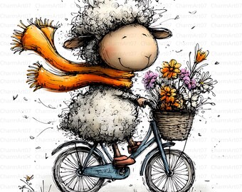 20 Whimsical Farm Sheep Clipart , Watercolor Country Animal Set (Digital Download) JPG