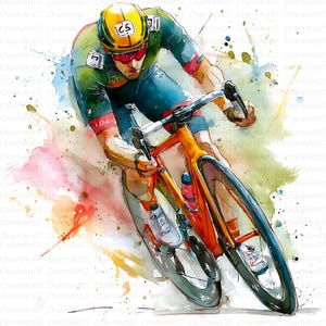 20 fietsen clipart, wielrennen op de weg print, wielersport, afdrukbare aquarel clipart, hoge kwaliteit jpg, papier ambacht, digitale download, dagboek