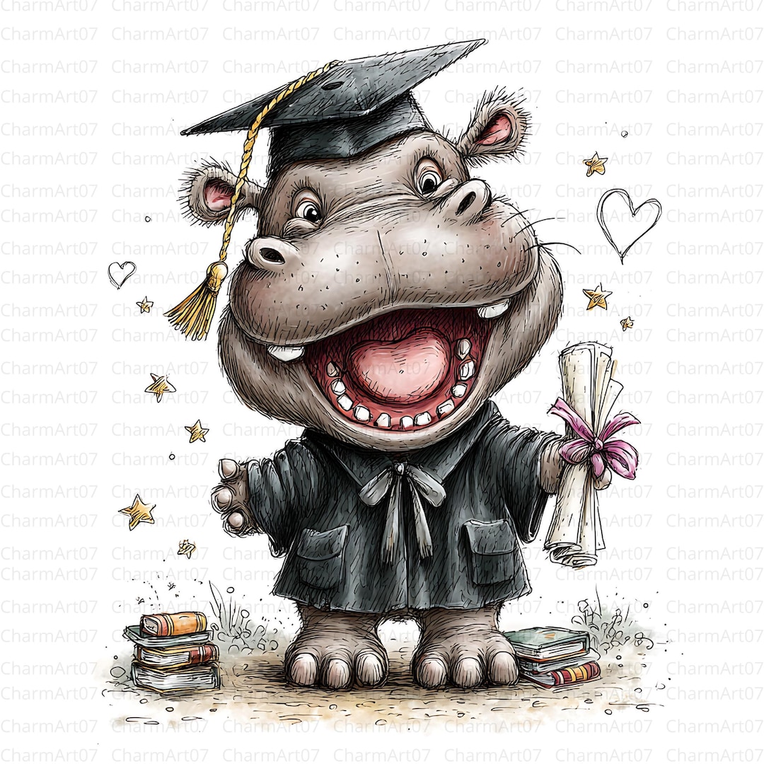 22 JPG Whimsical Animals Graduation Clipart , Cute Animal Graduates ...