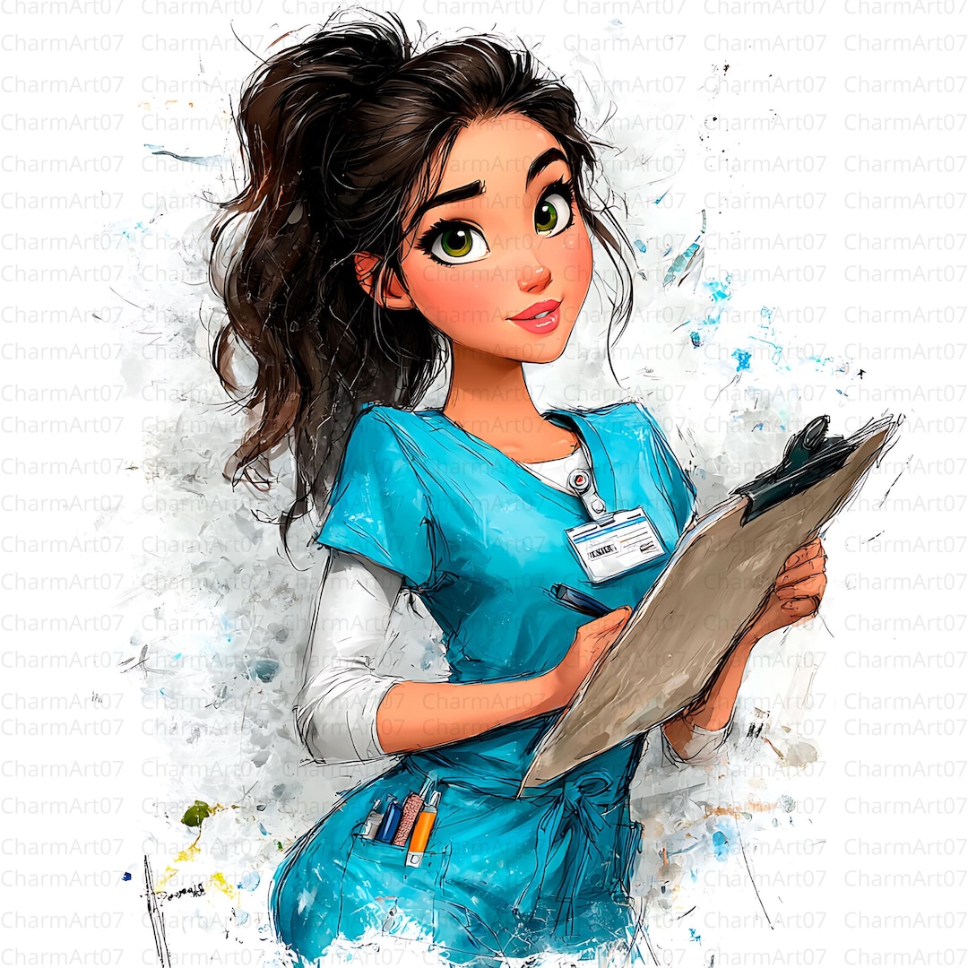 Whimsical Nurse Clipart Bundle: Medical Girls, Doctor Clip Art (JPG