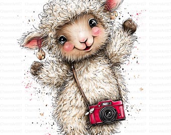 20 eigenzinnige winterschapen clipart, grappige gezellige boerderij dierenbundel (digitale download, commercieel gebruik)