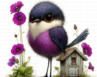 Watercolor Birds Clipart: High-Res JPGs for Junk Journals (Digital Download)